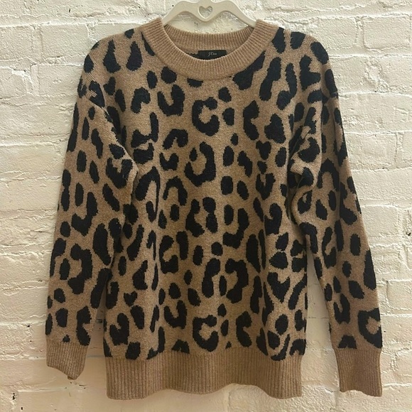 J. Crew Animal Print Sweater - Tan and Black - Picture 1 of 4